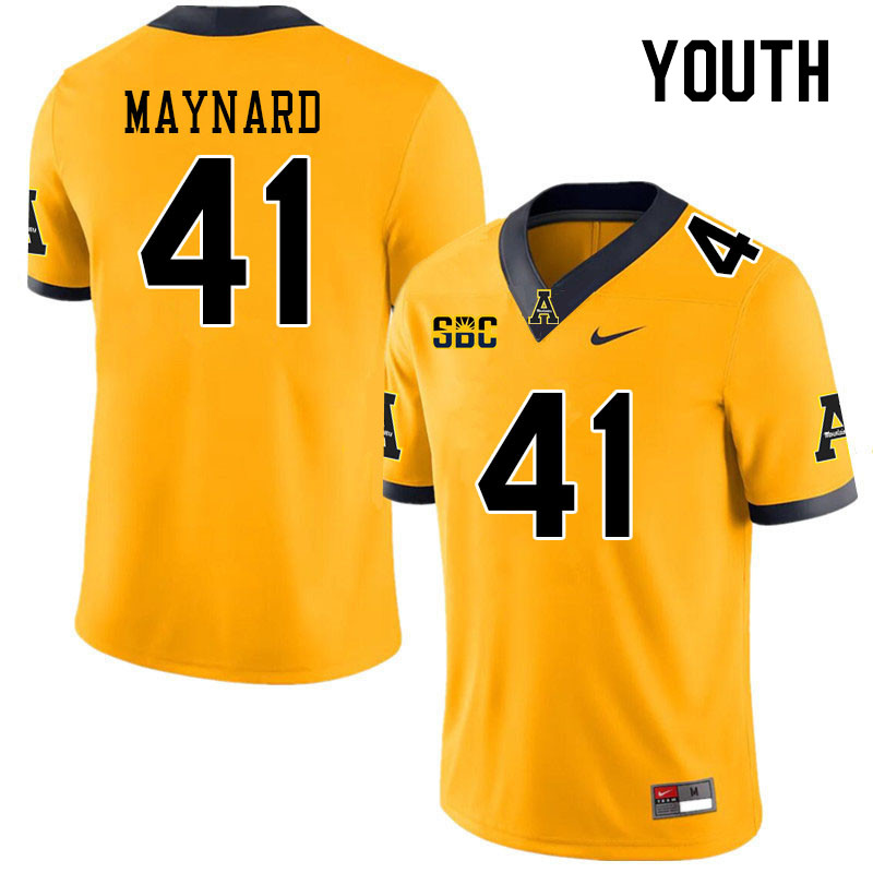 Youth #41 Conner Maynard Appalachian State Mountaineers College Football Jerseys Stitched Sale-Gold